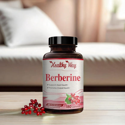 High Strength Berberine 500mg with Quercetin - Once Daily Antioxidant Supplement - Vegan, Made in USA (180 Capsules)