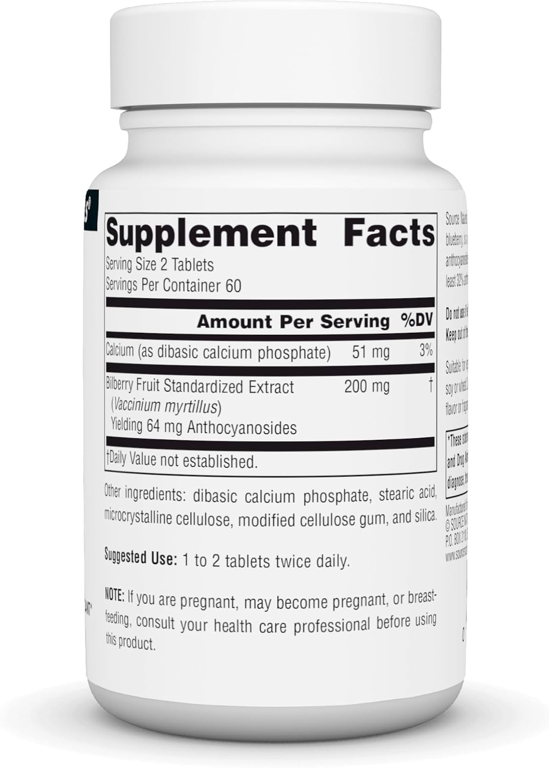 Source Naturals Bilberry Extract Standardised Botanical Antioxidant - 100 mg, 120 Tablets - görsel 2