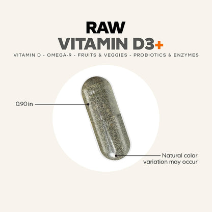 Codeage Raw Vitamin D3+ High Potency 5000 IU – 60 Capsules