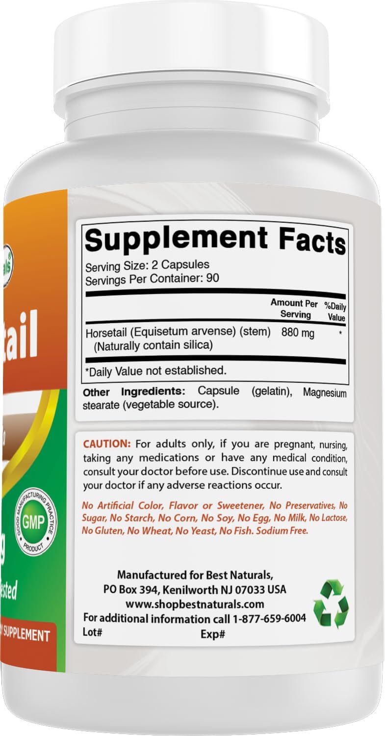 Best Naturals Horsetail 440 mg – 180 Capsules (Pack of 2) - görsel 6