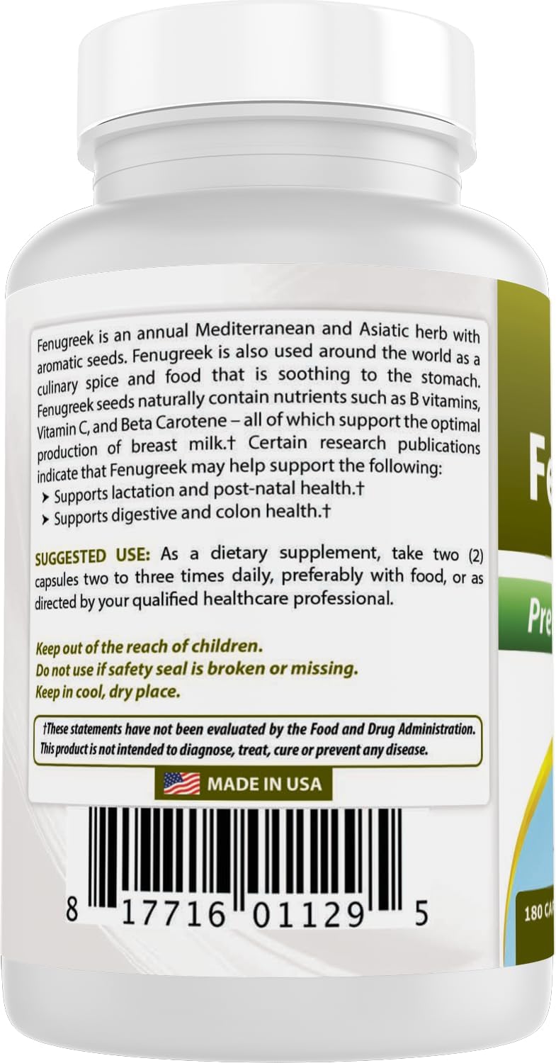 Best Naturals Fenugreek Seed 610 mg 180 Capsules - görsel 7