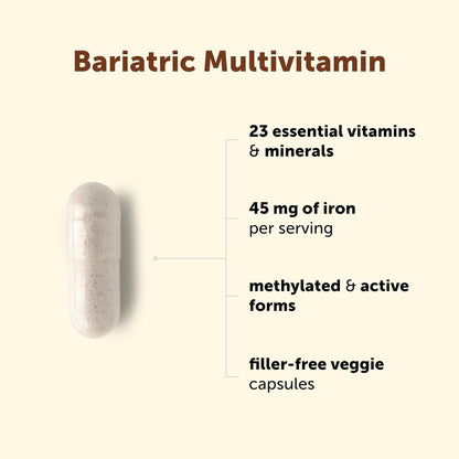 Micro Ingredients Methylated Bariatric Multivitamin with 45mg Iron for Women & Men, 240 Veggie Capsules