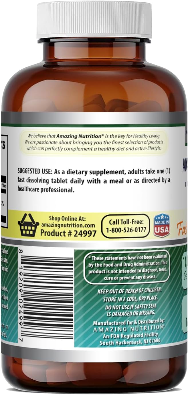 Amazing Formulae Biotin 10,000 mcg Fast Dissolve Tablets, 60 Count (Citrus) - görsel 3