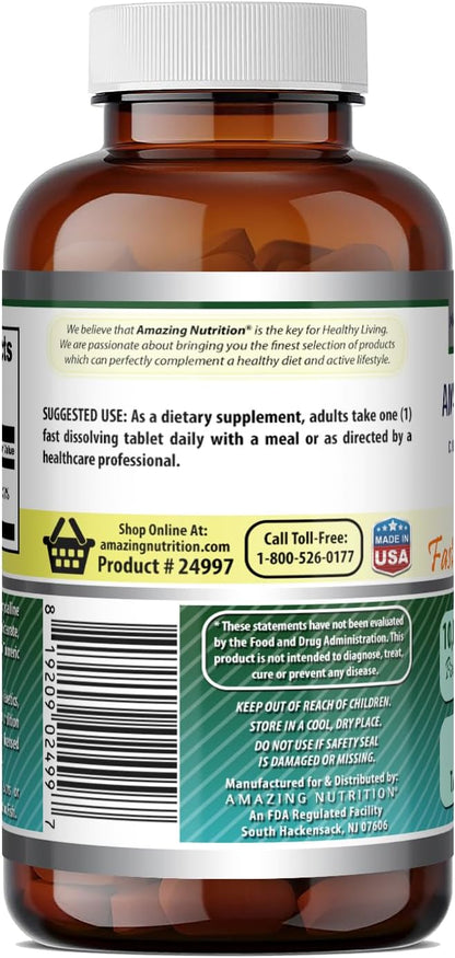 Amazing Formulae Biotin 10,000 mcg Fast Dissolve Tablets, 60 Count (Citrus)