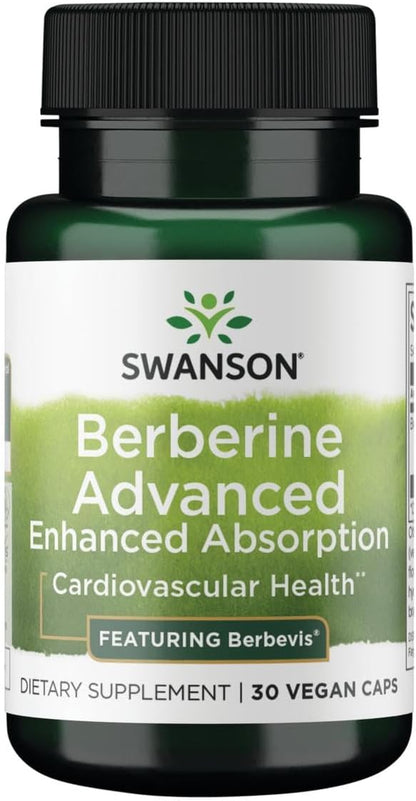 Swanson Berberine Advanced Enhanced Absorption Food Supplement – Berbevis 550 mg, 30 Vegan Capsules