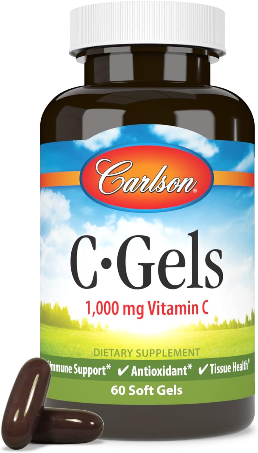 Carlson C-Gel, 1000 mg Vitamin C, Immune Support & Tissue Health, Antioxidant, 60 Soft Gels - görsel 5
