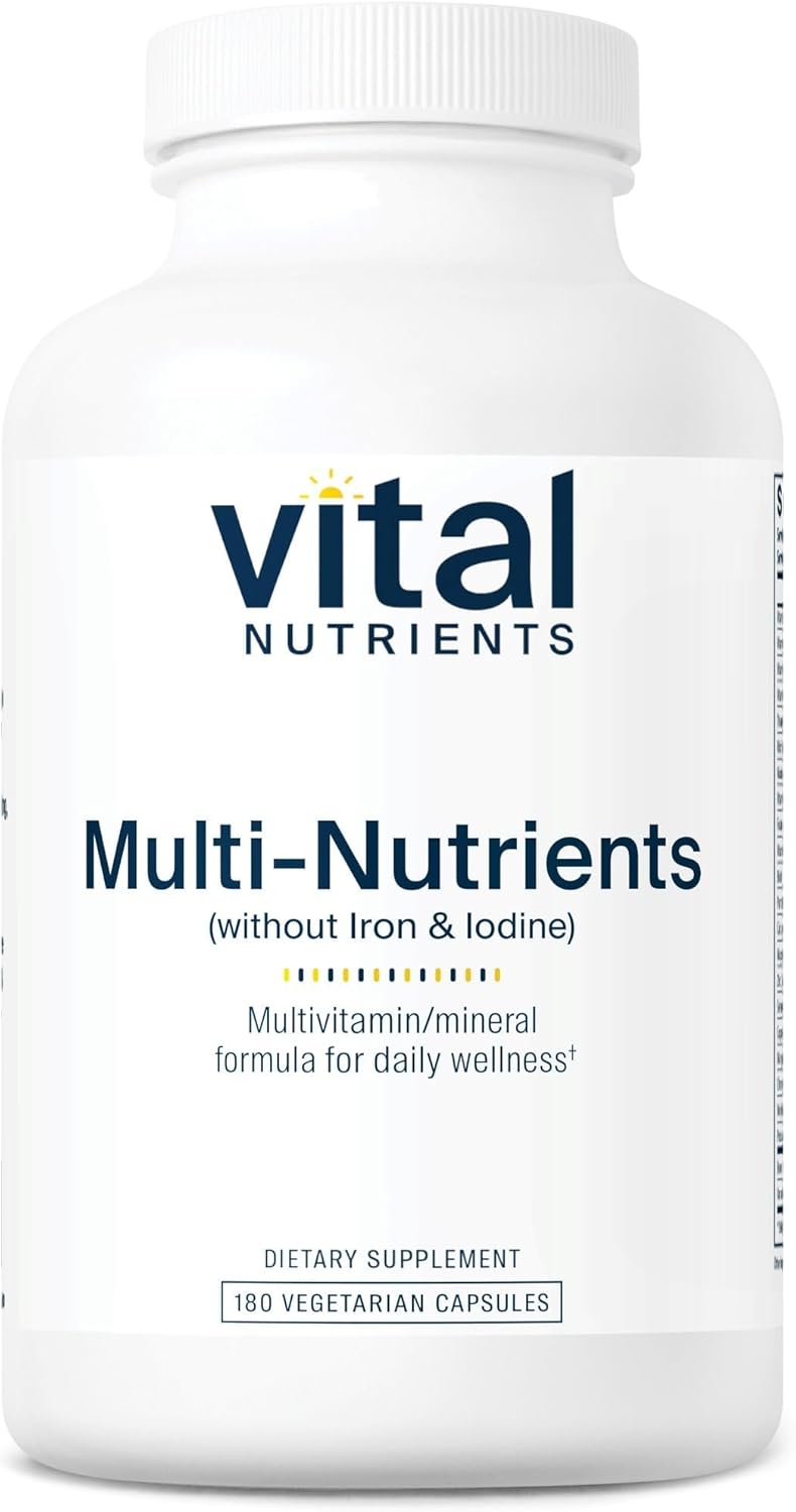 Vital Nutrients Multi-Nutrients (No Iron or Iodine) - Comprehensive Daily Multivitamin and Mineral Formula with Antioxidants - 180 Capsules - görsel 1
