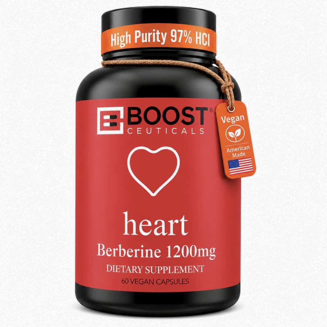 BoostCeuticals Berberine Supplement 1200mg (2 x 600mg) - Berberine HCl Vegan Capsules - Daily Wellness Support - Gluten-free Non GMO - 60 Capsules - görsel 1