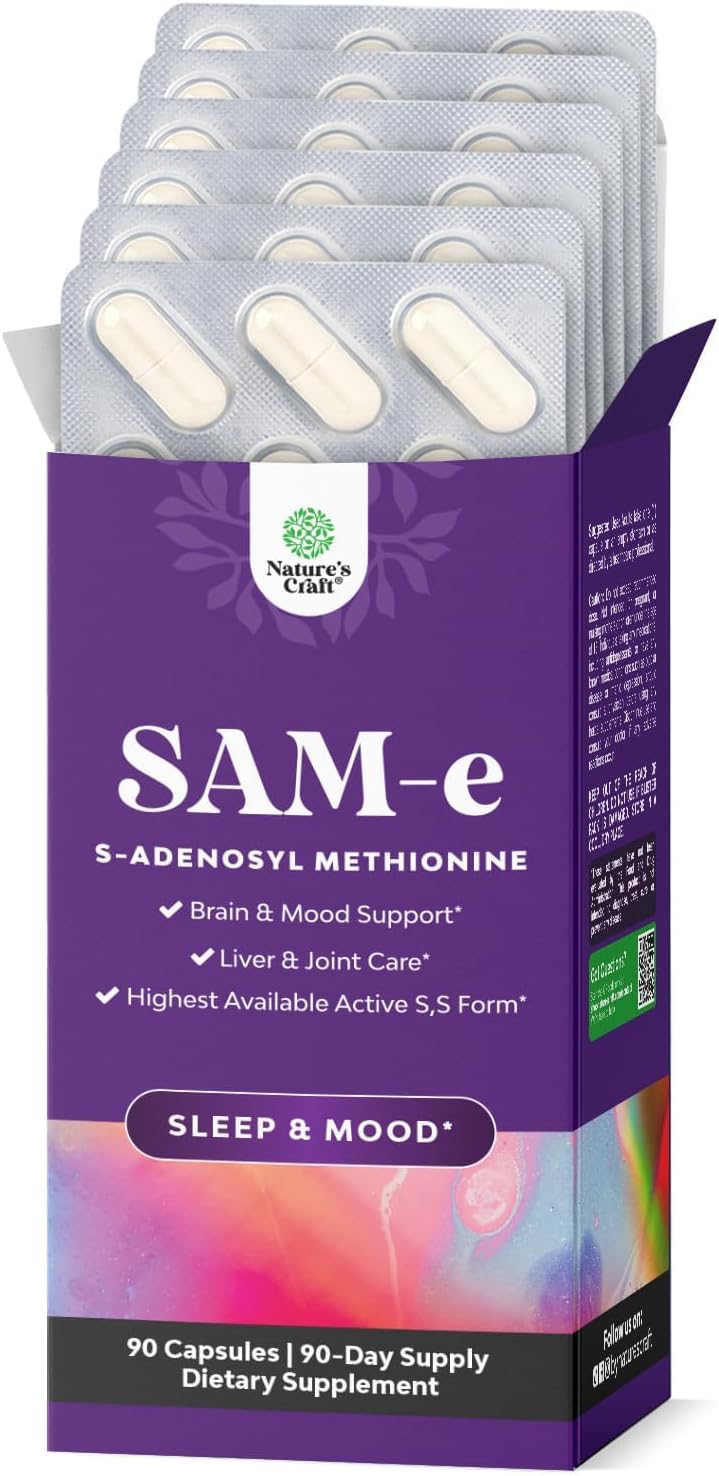 Pure SAM-E 150mg Capsules - S-adenosylmethionine for Mood, Joint & Liver Support (90 Capsules) - görsel 1