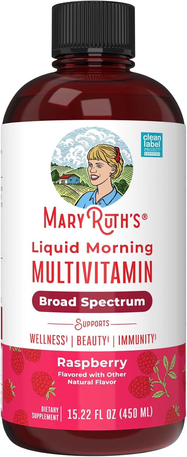 MaryRuth's Liquid Morning Multivitamin for Women, Men & Kids – Raspberry Flavour - görsel 1