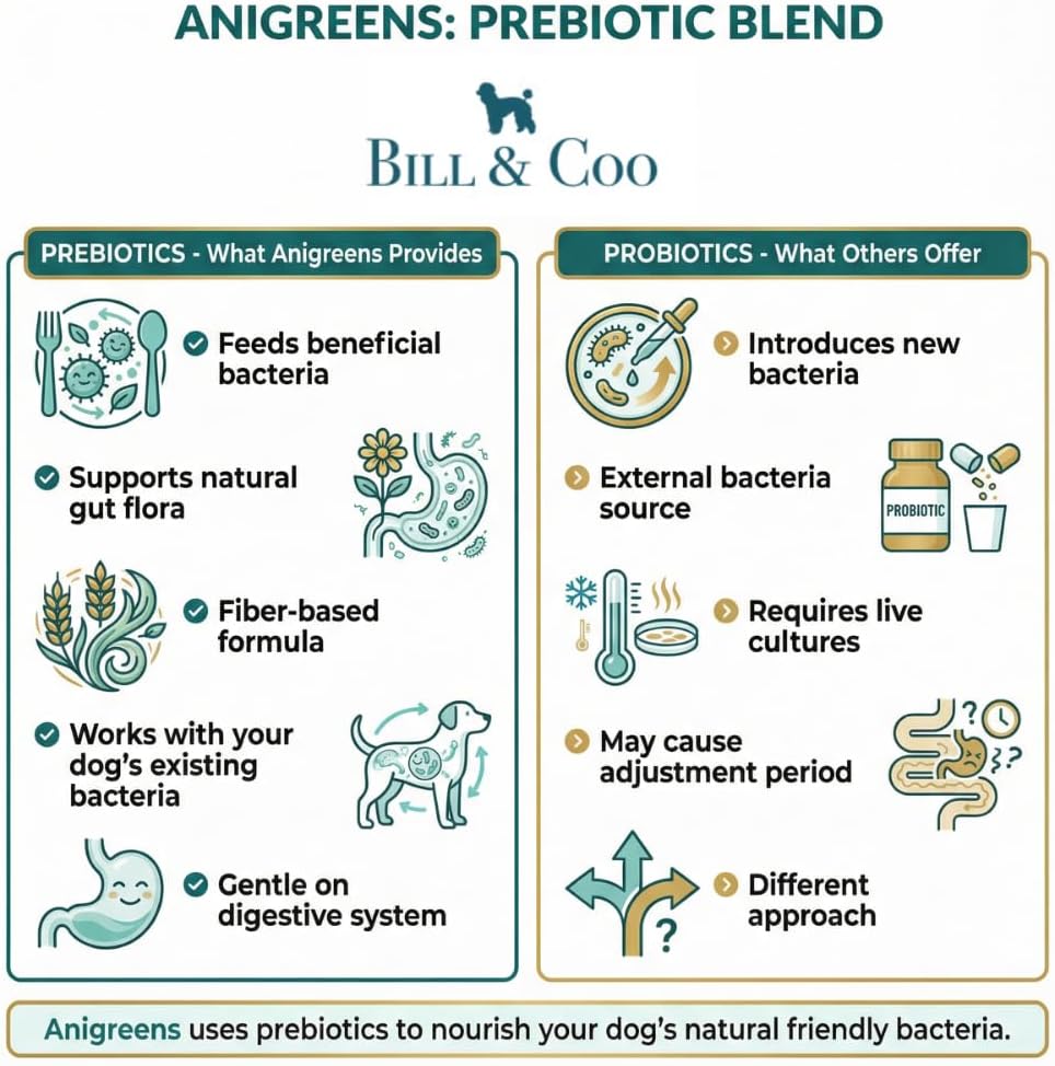 BILL & COO Anigreens Probiotics for Dogs & Cats Powder - Digestive Enzymes, Prebiotics & Superfoods - görsel 3