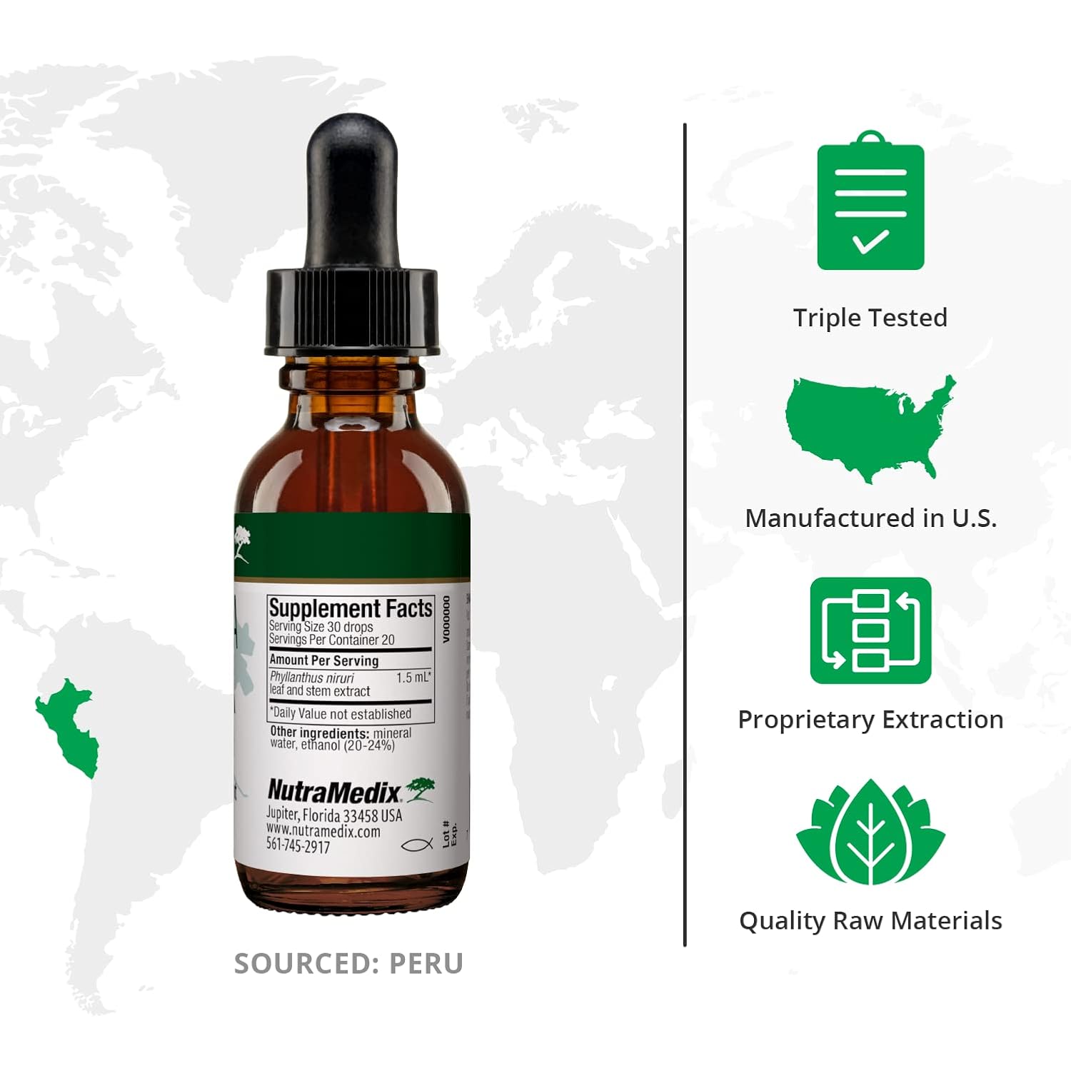 NutraMedix Chanca Piedra Stone Breaker Drops – Liquid Supplement for Kidney, Liver, Gallbladder & Urinary Support (30 ml) - görsel 2