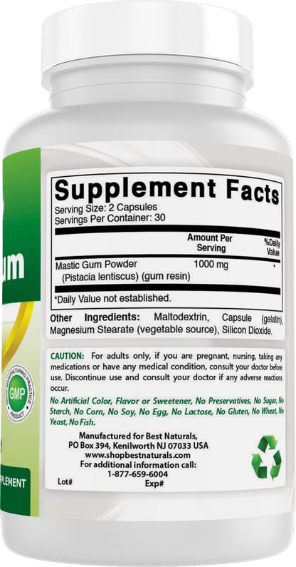Best Naturals Mastic Gum 500 mg, 60 Capsules