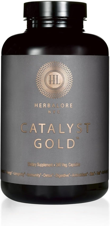 Natural Catalyst Gold Superfood Supplement for Immunity, Digestion, Hair, Skin and Nails (240 Capsules)