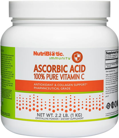 NutriBiotic Ascorbic Acid Vitamin C Powder, 2.2 lb (1 kg)