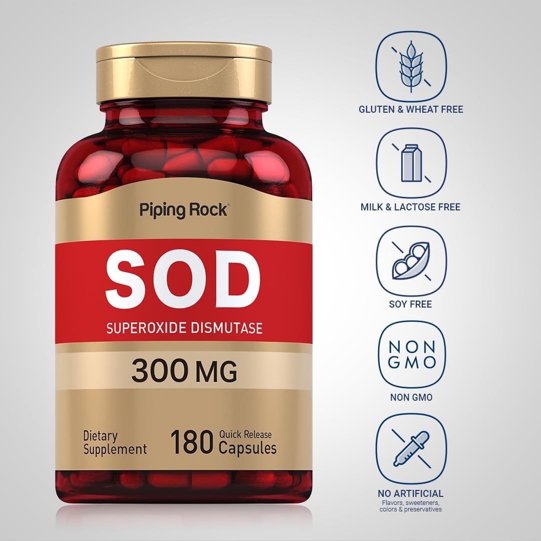 Piping Rock Superoxide Dismutase | 300 mg | 180 Capsules - görsel 3