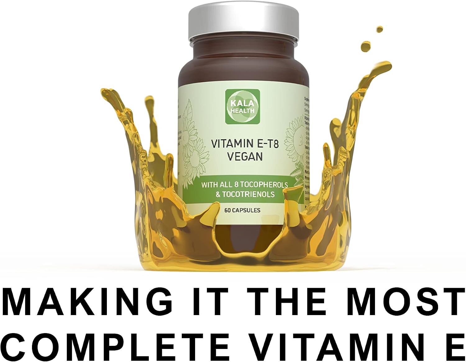 Unique Vegan Formula with All 8 Tocopherols and Tocotrienols Vitamin E – No PAHs, Heavy Metals, Contaminants, or Preservatives – Certified Sustainable – Hair, Scars, and Skin (60 Soft gel capsule Capsules) - görsel 8
