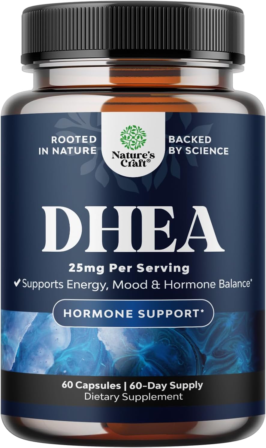 Natures Craft DHEA 25 mg Food Supplement for Women and Men – 60 Capsules - görsel 1