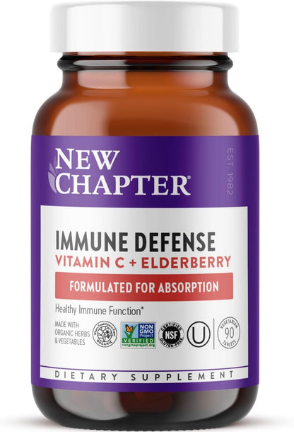 New Chapter® Vitamin C Immune Defence Supplement + Elderberry – 90 Tablets