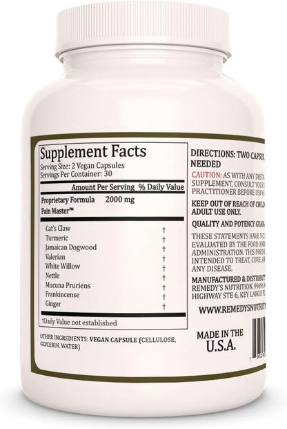 Pain Master | 1,000mg, 60 Vegan Capsules Traditional Herbal Food Supplement | Two Month Supply