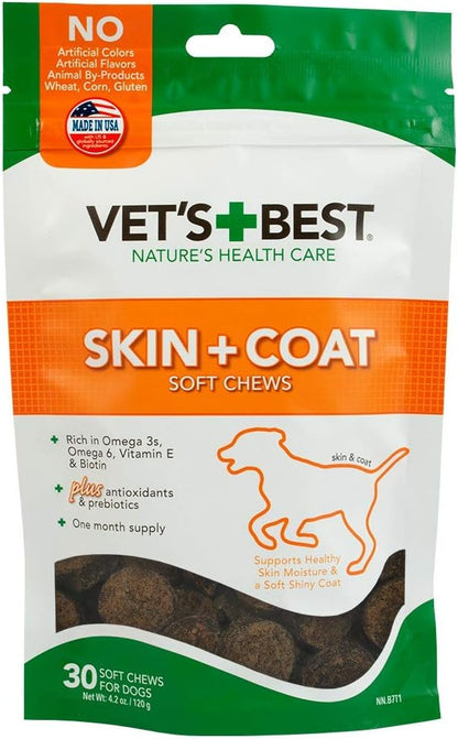 Vet's Best Skin & Coat Dog Supplements - 30 Soft Chews