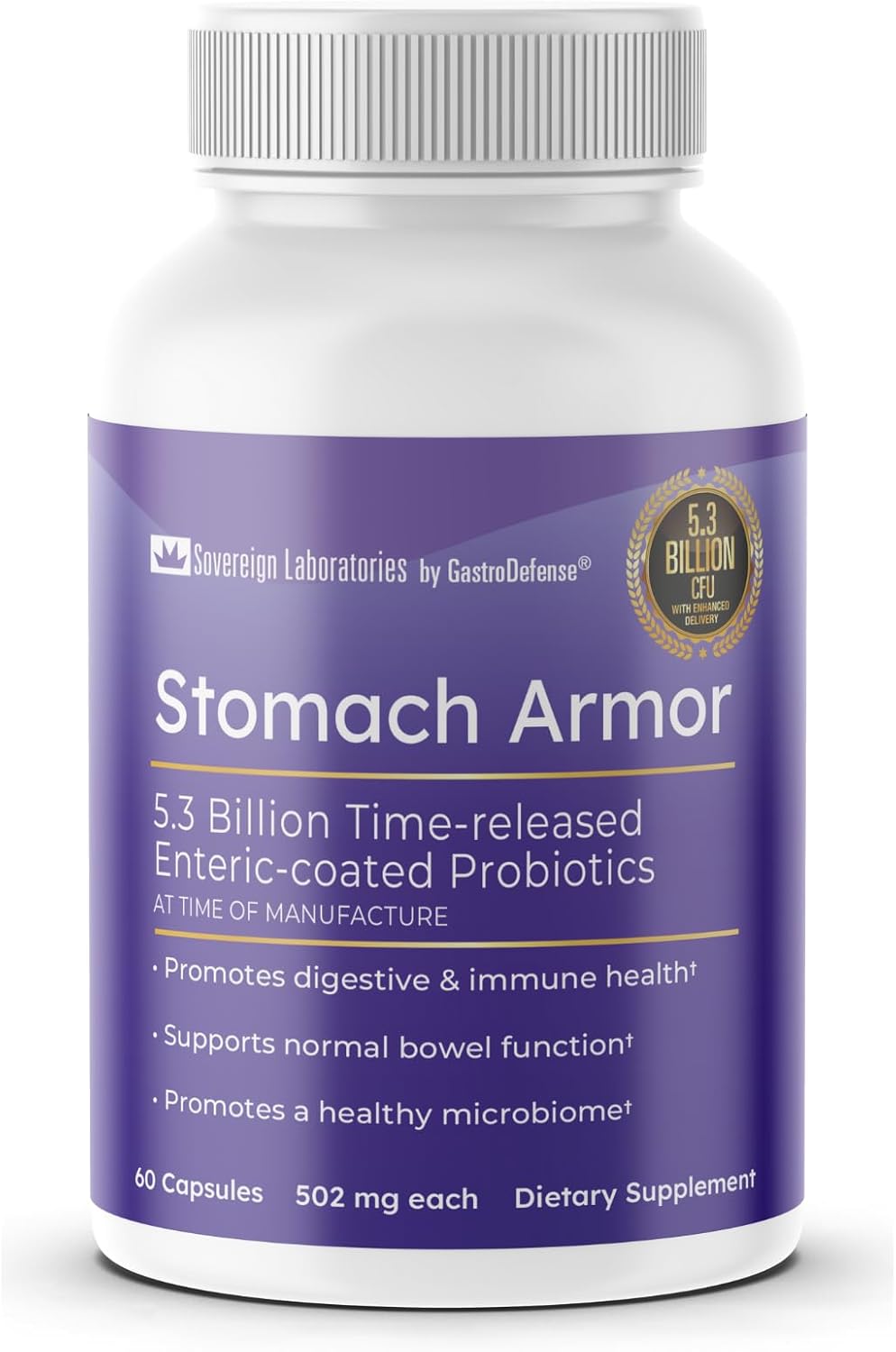 GastroDefense Stomach Armour - Shelf-Stable Prebiotic and Probiotic - Liposomal Colostrum-LD Enhanced. Beneficial Strains Colonise and Promote Gut Health, Designed for Adult Women and Men - görsel 1