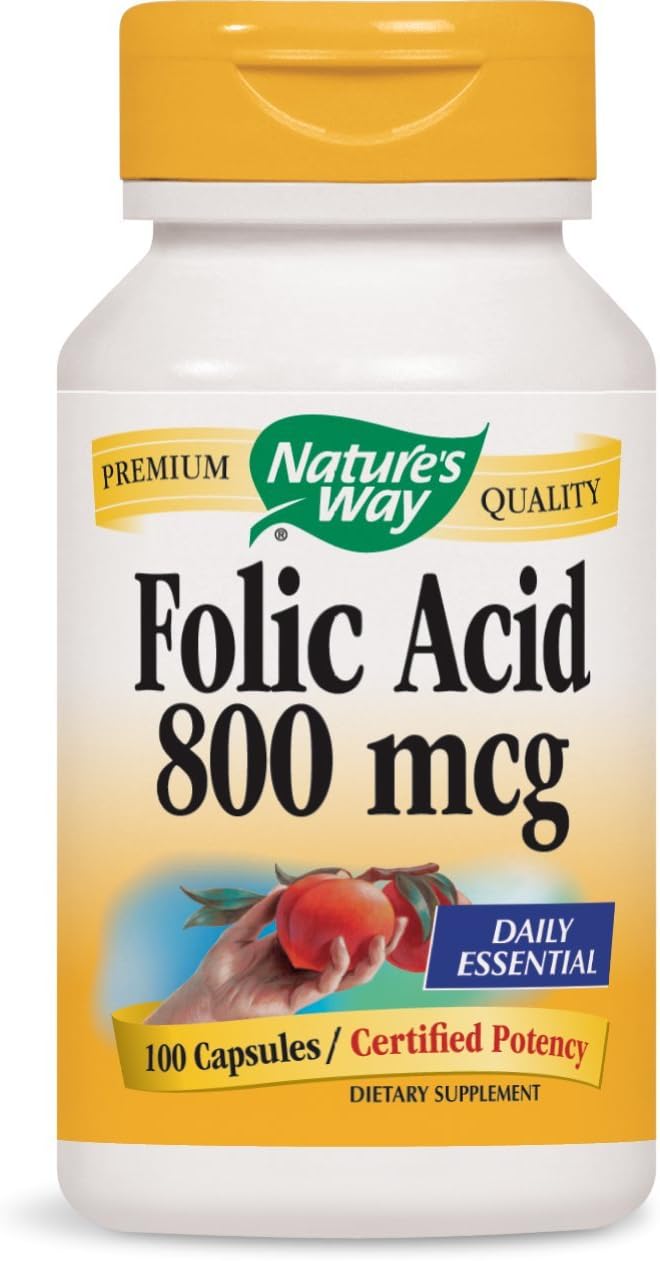 Nature's Way Folic Acid 800 µg - 100 Capsules (Pack of 5) - görsel 1
