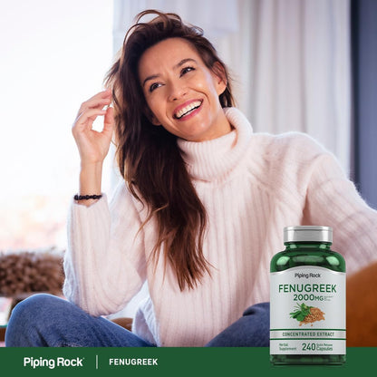 Piping Rock Fenugreek Capsules | 240 Capsules | Concentrated Seed Extract | Non-GMO, Gluten-free