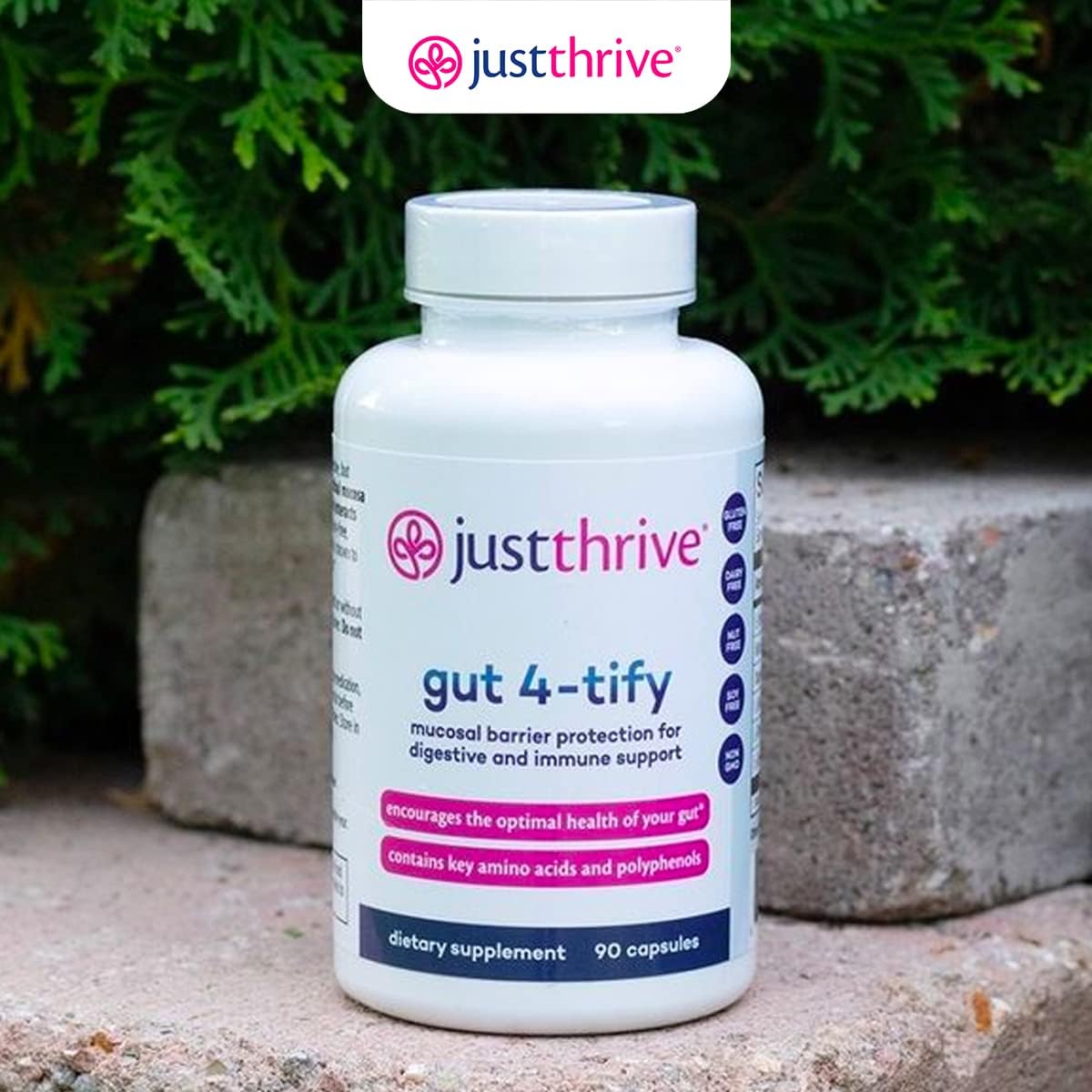 Just Thrive Gut 4-tify - Gut Health Supplement for Women and Men, Anti-Bloat, 90 Vegetable Capsules - görsel 8