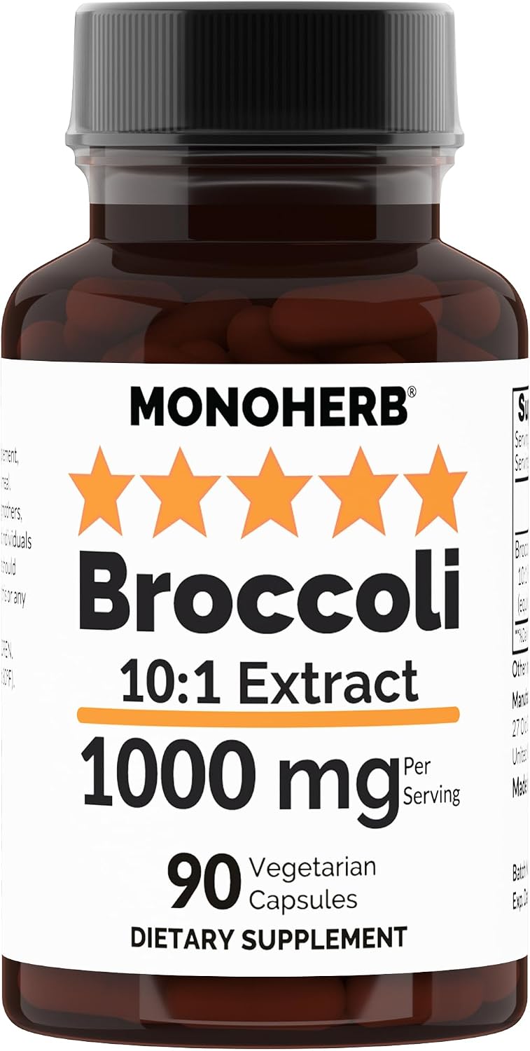 MONOHERB Broccoli 10:1 Extract – Source of Sulforaphane – 90 Vegetable Capsules - görsel 1