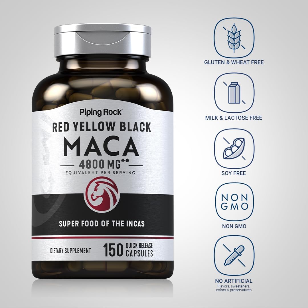 Piping Rock Maca Root Capsules, 150 Capsules - görsel 3