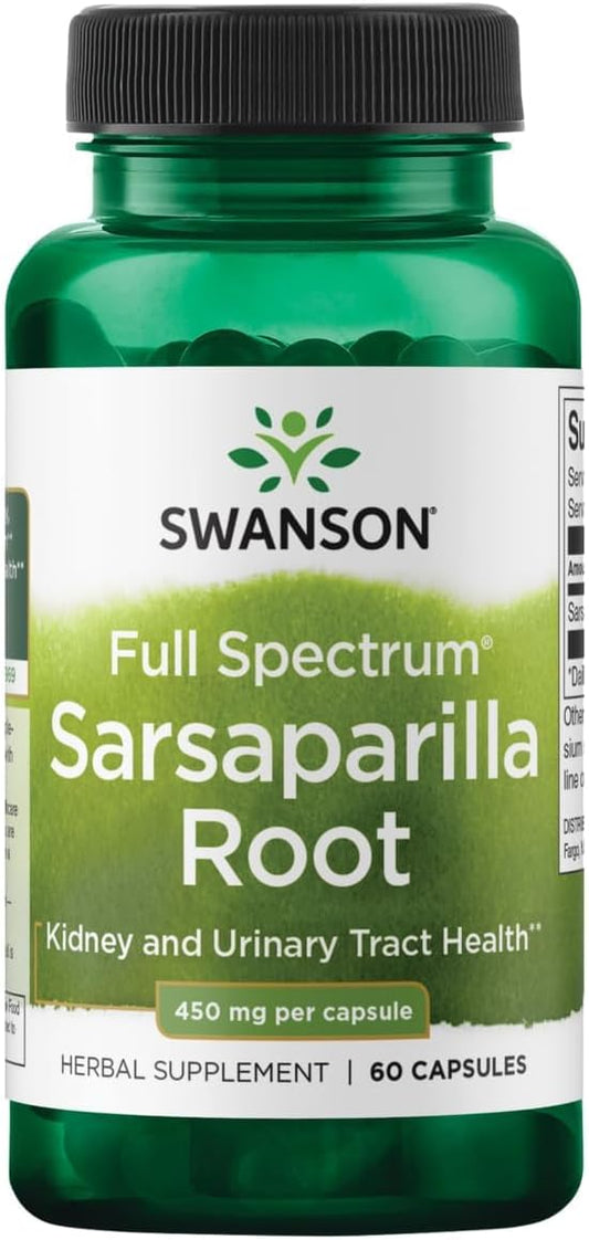 Swanson Sarsaparilla Root – 60 Capsules, 450mg Each