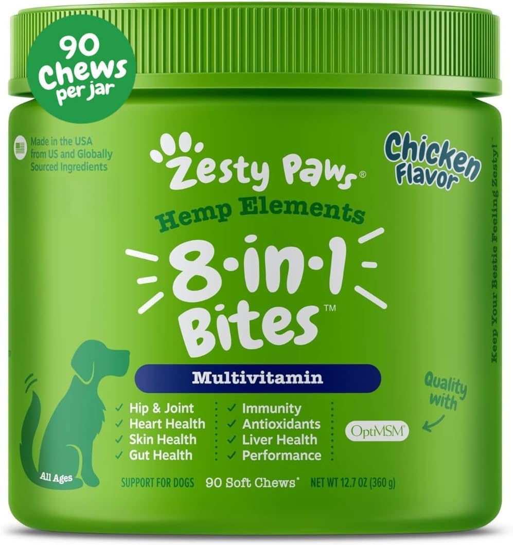 Zesty Paws Multifunctional Bites Dog Multivitamin, Chicken, 90 Chews - görsel 9