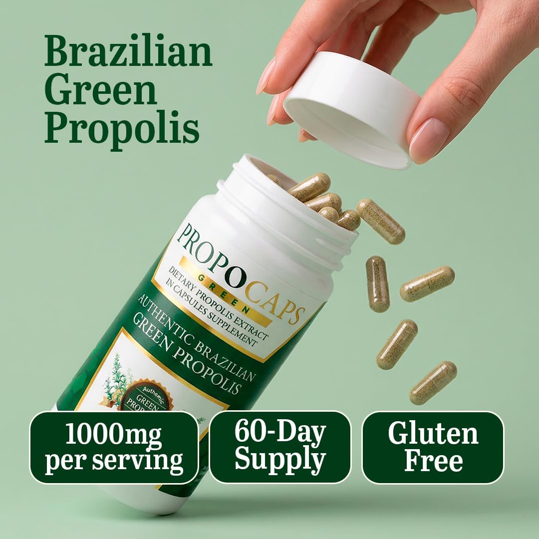 Beelife Green Propolis Capsules – 100% Brazilian Green Propolis, Immune Support, Antioxidant Booster – 120 Capsules (60-Day Supply) - görsel 2