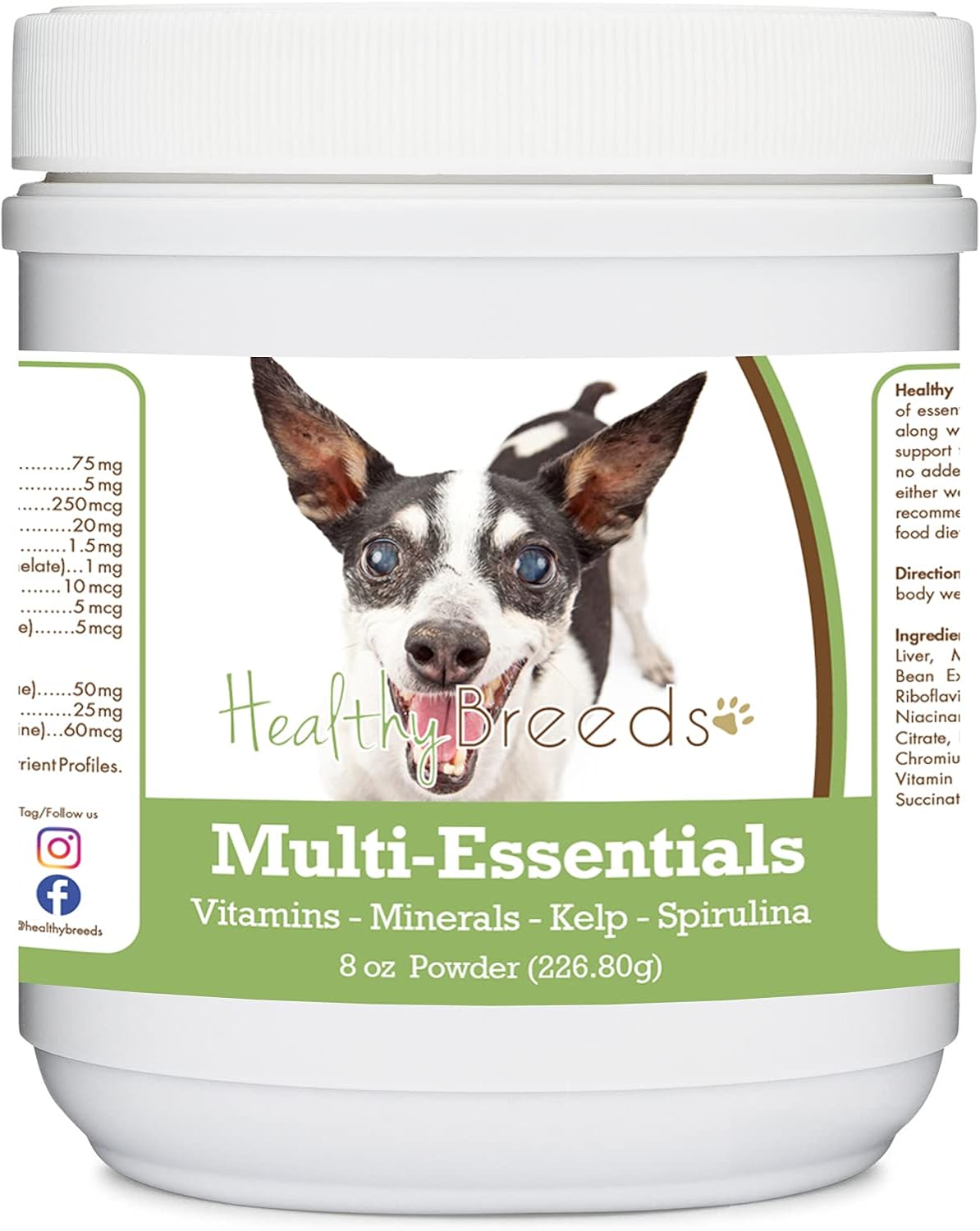 Healthy Breeds Rat Terrier Multi-Essentials Powder for Dogs - Ideal Supplement of Vitamins, Minerals & Antioxidants - 227 g - görsel 1
