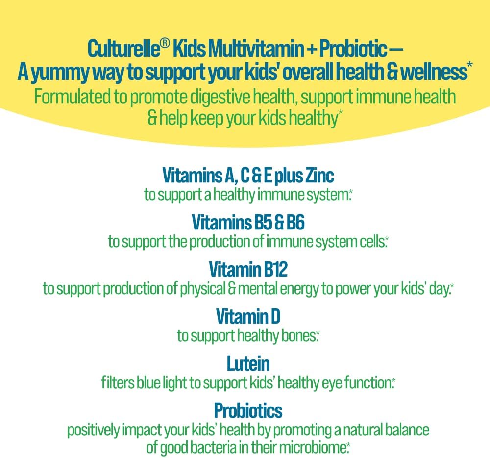 Culturelle Children's Probiotic Gummies - Multivitamin + Probiotic for Ages 2+ - 60 Gummies - görsel 7