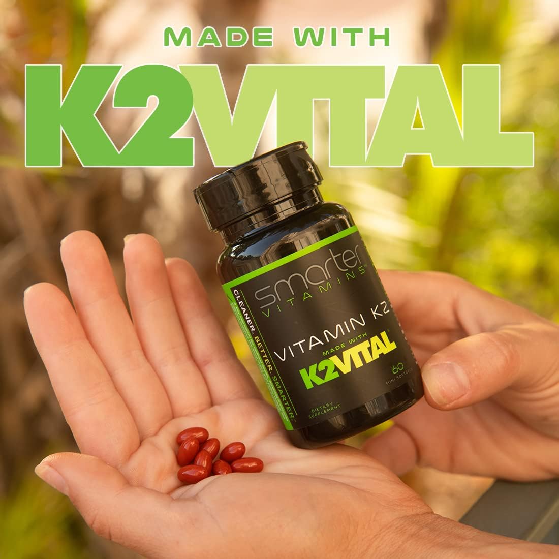 Smarter Vitamin K2 MK7 100mcg, Made with K2VITAL and Kale, 60 Liquid Softgels - görsel 2