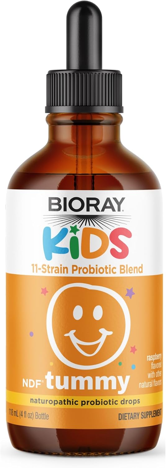 BIORAY Kids NDF Tummy, Raspberry - 120 ml - 11-Strain Probiotic Blend - görsel 1