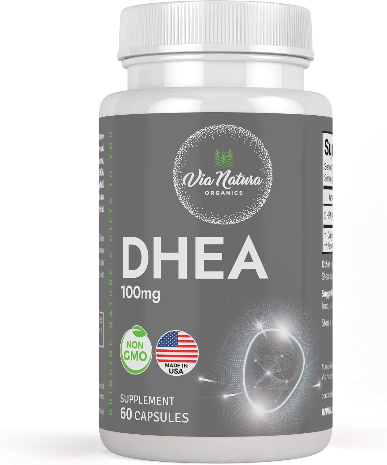 DHEA 100mg | Non-GMO | Gluten-free Supplement | 60 Capsules - görsel 1