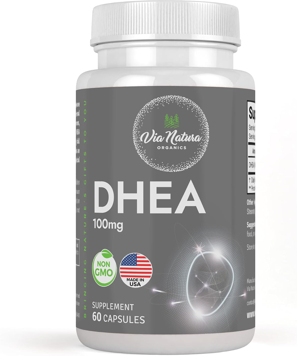 DHEA 100mg | Non-GMO | Gluten-free Supplement | 60 Capsules - görsel 1