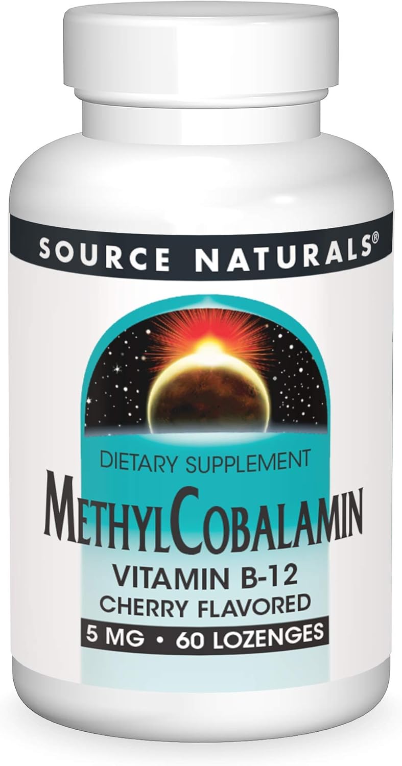 Source Naturals Methylcobalamin Vitamin B-12 - Cherry Flavoured - 5 mg (5000 mcg) - 30 Lozenges - görsel 8