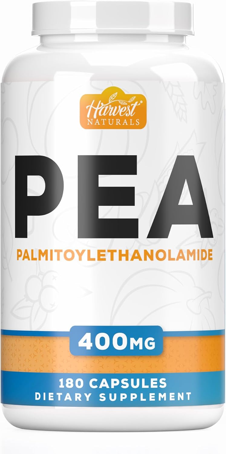 Harvest Naturals Palmitoylethanolamide (PEA) Capsules – 400mg per Serving, 180 Count - görsel 1