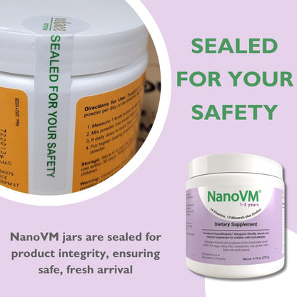NanoVM 1-3 Years Allergen-Free Multivitamin Powder, Unflavoured, 275g