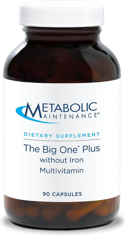 Metabolic Maintenance The Big One Plus Multivitamin without Iron - Iron-Free Multivitamin for Women & Men with Vitamin A, C, Minerals, Methylated B Complex, and 2000 IU Vitamin D3 - 90 Capsules