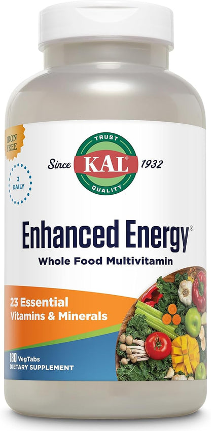 KAL Enhanced Energy Iron Free Tablets, 90 Count