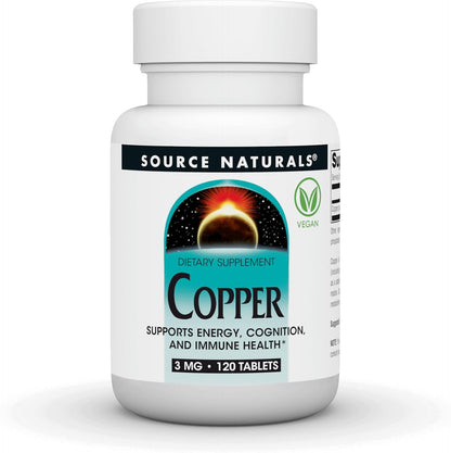 Source Naturals Copper, 3 mg - 120 Tablets