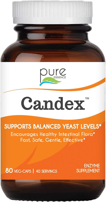 Pure Essence Candex Supplement – Digestive Enzyme Support for Gut Health – 40 Capsules