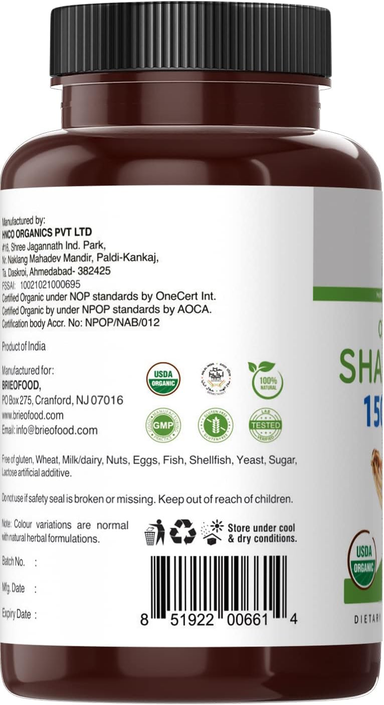 Brieofood Organic Shatavari 1500mg, 90 Vegetarian Tablets - görsel 5