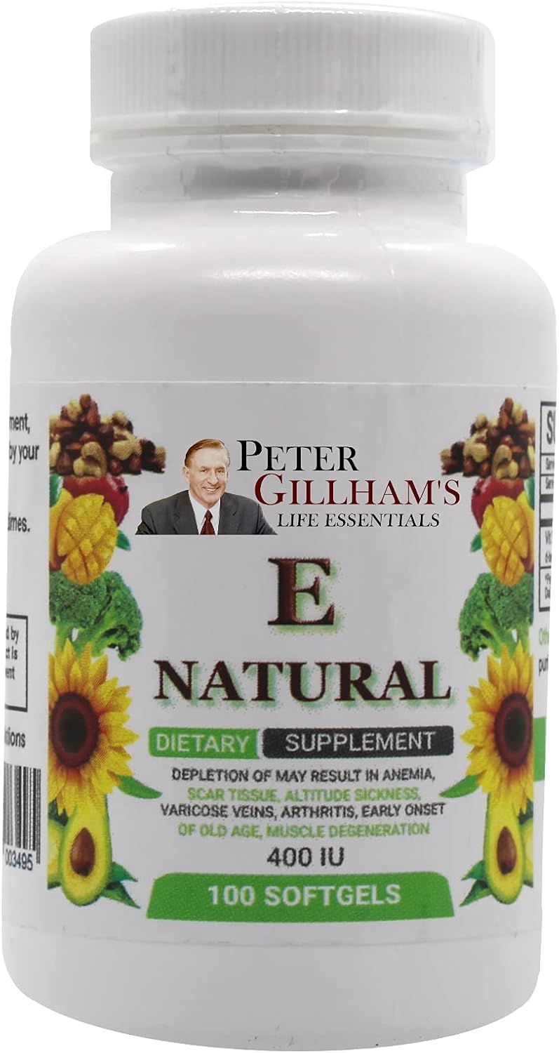 Peter's Choice, Natural Vitamin E 400IU, 100 Soft gel capsule Capsules, Antioxidant and Skin Support, Gluten-free, Made in USA - görsel 1