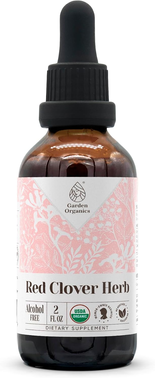 Red Clover Herb Organic Alcohol-Free Extract | Dietary Supplement, High Potency Tincture | Certified Organic Red Clover Herb (Trifolium Pratense) Dried Leaf and Flower 4 oz (118 ml) - görsel 6